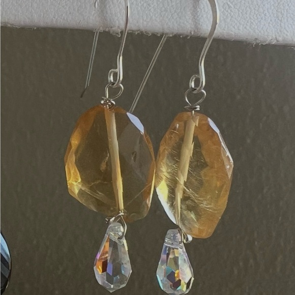 Handmade Jewelry - Zeldabeads Amber Crystal Drop Women's Earrings - Unbranded